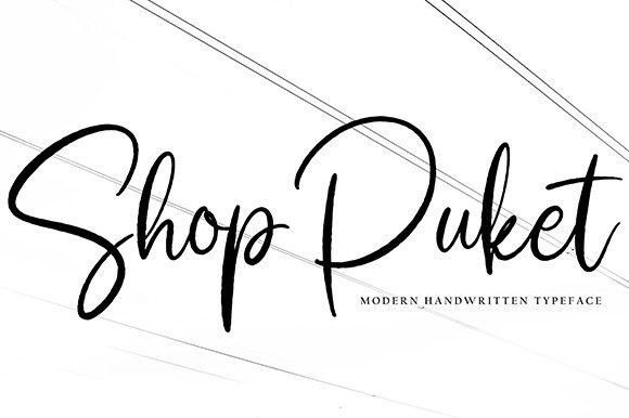 Shop Puket: A Stylish Script Font for Campaign Design
