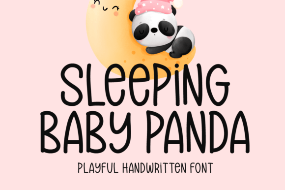 Sleeping Baby Panda Font for Branding Projects